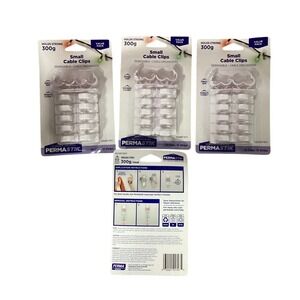 4-‎ Small Cable Clips Removable Value Pack 12 Clips Holder Organiser